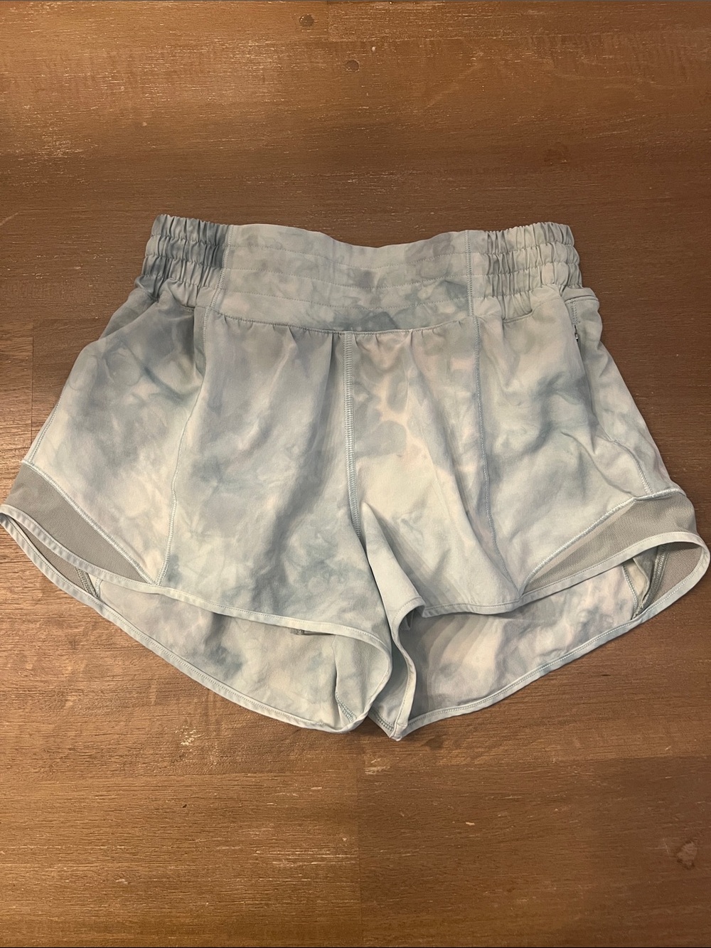 lululemon athletica Light Blue Tie-Dye Running Shorts